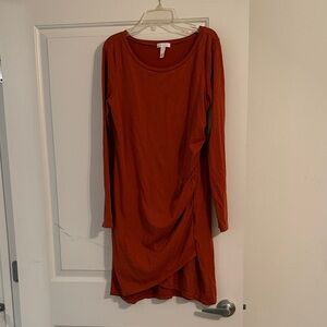 Leith Terracotta Long Sleeve Dress